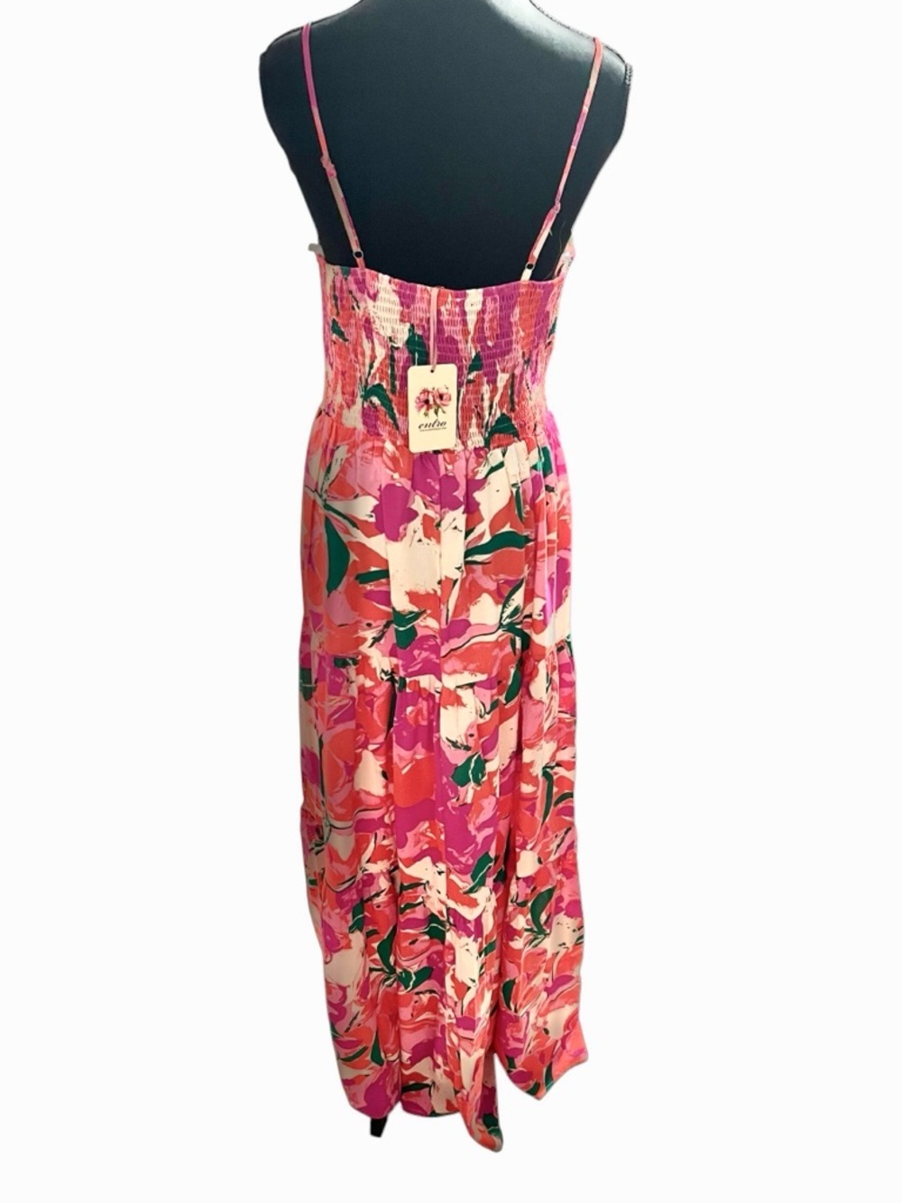 Entro Pink Floral Keyhole Maxi Dress Size Medium NWT - Picture 3 of 5